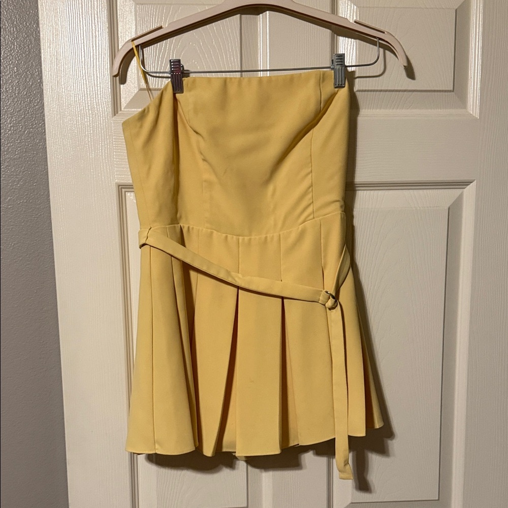 Amanda Uprichard Yellow Strapless Dress
